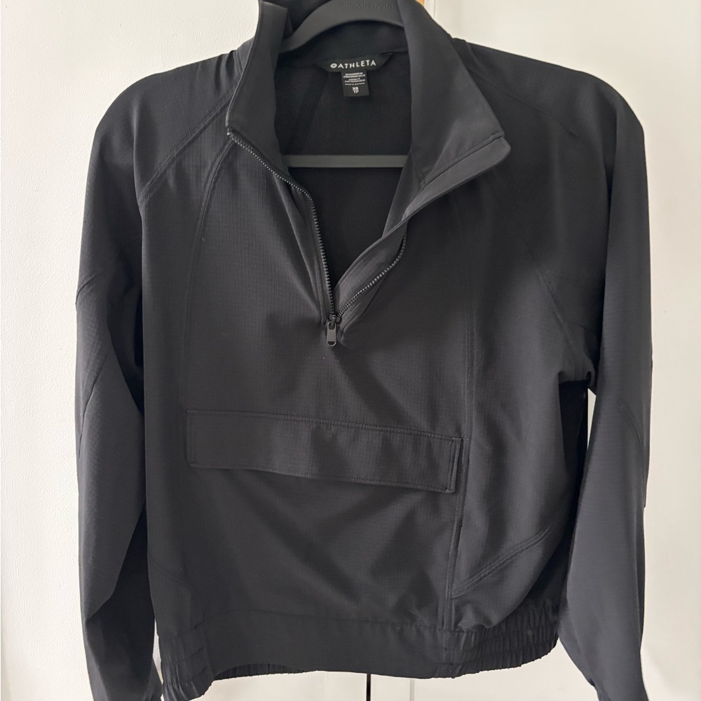 Athleta Boundless popover  Black Half-Zip Performance Jacket